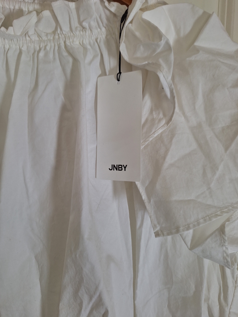 JNBY White Ruffle Statement Sleeve Cotton Blouse Top NWT - Picture 5 of 8